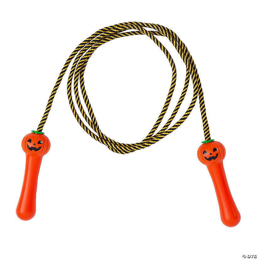 Halloween Jump Ropes with Pumpkin-Shaped Handles - 12 Pc. Image