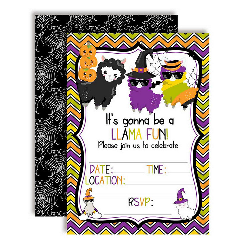 Halloween Llama Fun Invitations 40pc. by AmandaCreation Image