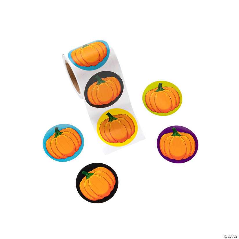 Halloween Pumpkin Roll Stickers - 500 Pc. Image