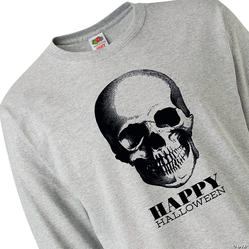 Halloween Skull Adult&#8217;s Long-Sleeve T-Shirt - 2XL Image