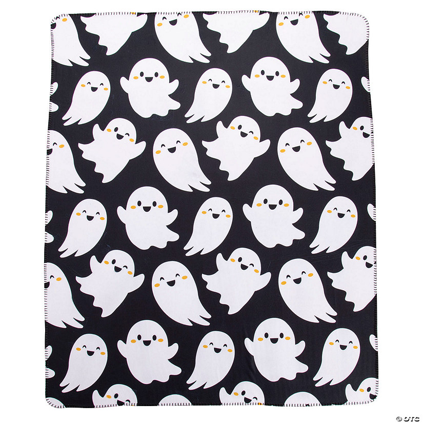 Halloween Smiling Ghosts Fleece Throw Image