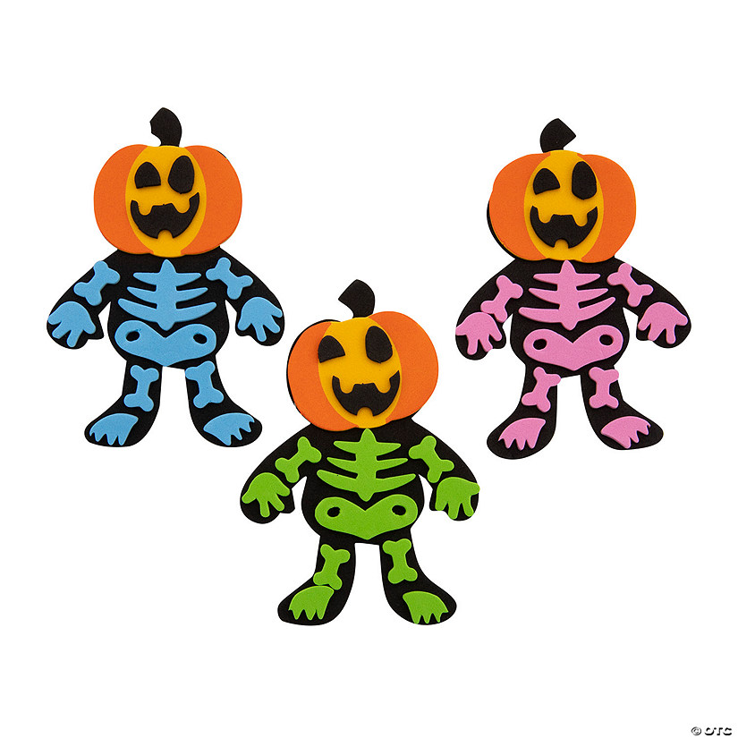 Halloween Spookadelic Jack-O&#8217;-Skeleton Magnet Craft Kit - Makes 12 Image