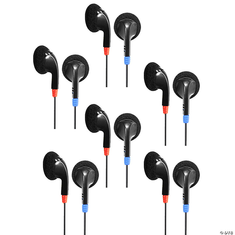 HamiltonBuhl Ear Bud Headphone, Pack of 6 Image