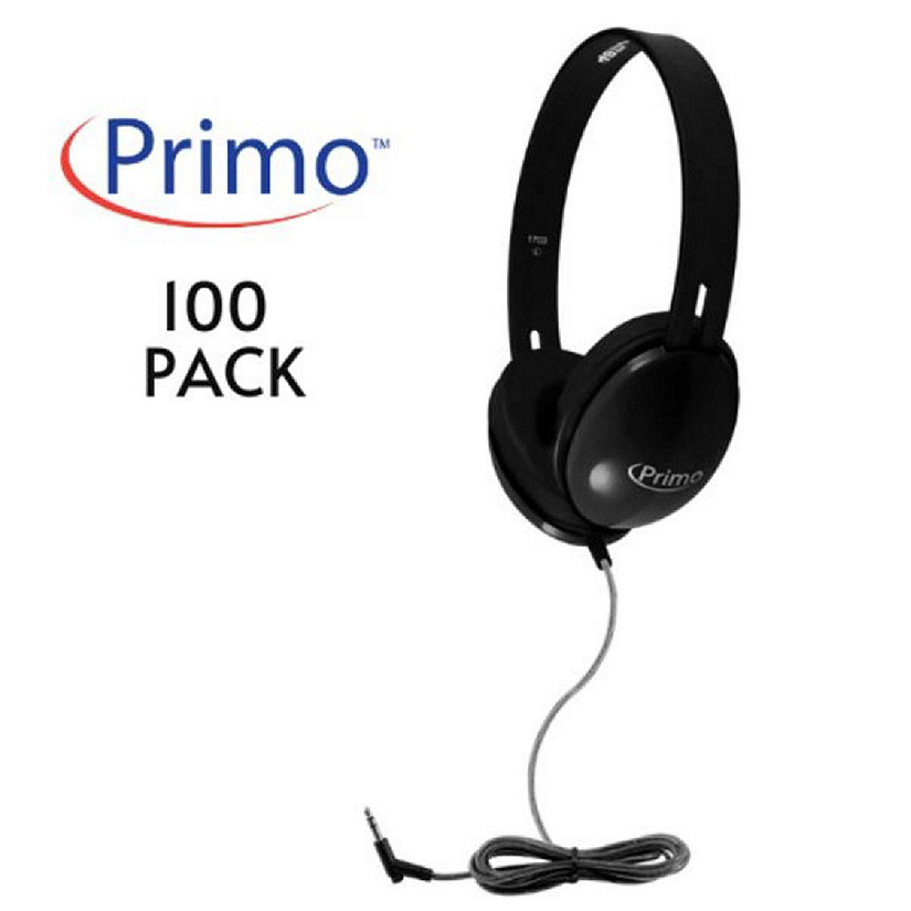 HamiltonBuhl PRM100B-100 Primo Stereo Headphones, Black - Pack of 100 Image