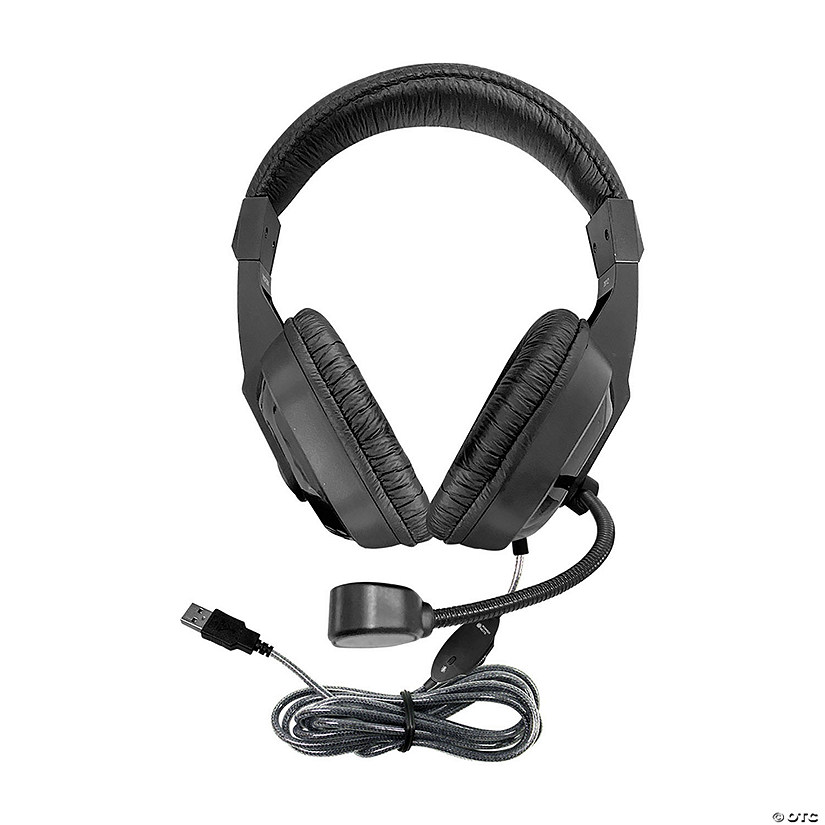 HamiltonBuhl WorkSmart Plus Deluxe Headset - USB with Boom gooseneck microphone, padded headband Leatherette ear cushions Image