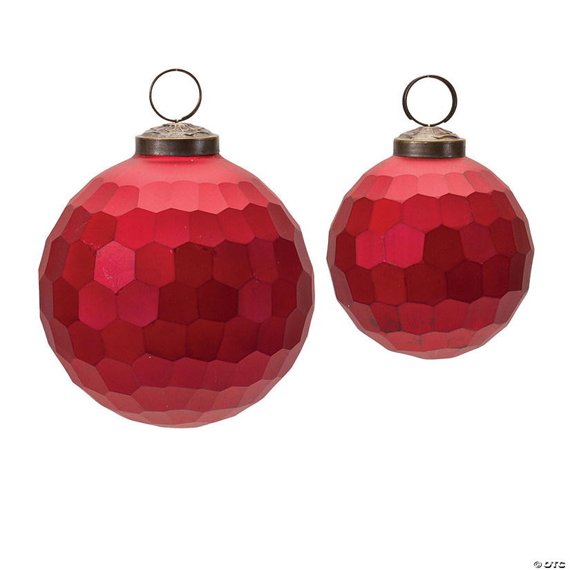 Hammered Ball Ornament (Set Of 4) 3"D, 4"D Glass Image