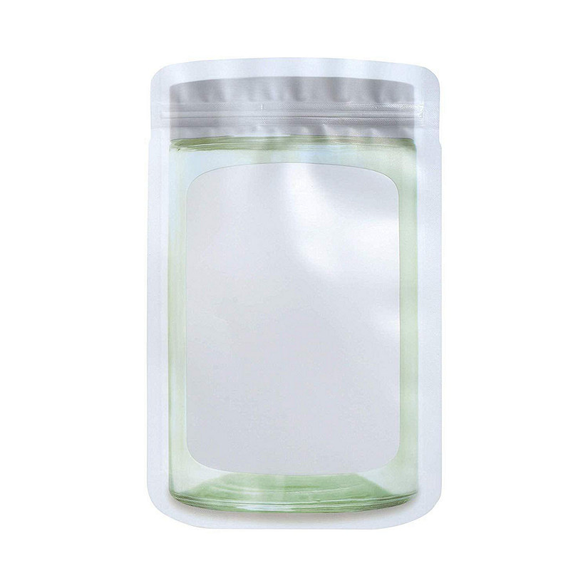 Hammont Jar Shape Zipper Airtight Seal Bag with Silver Cover 6 x 9.5