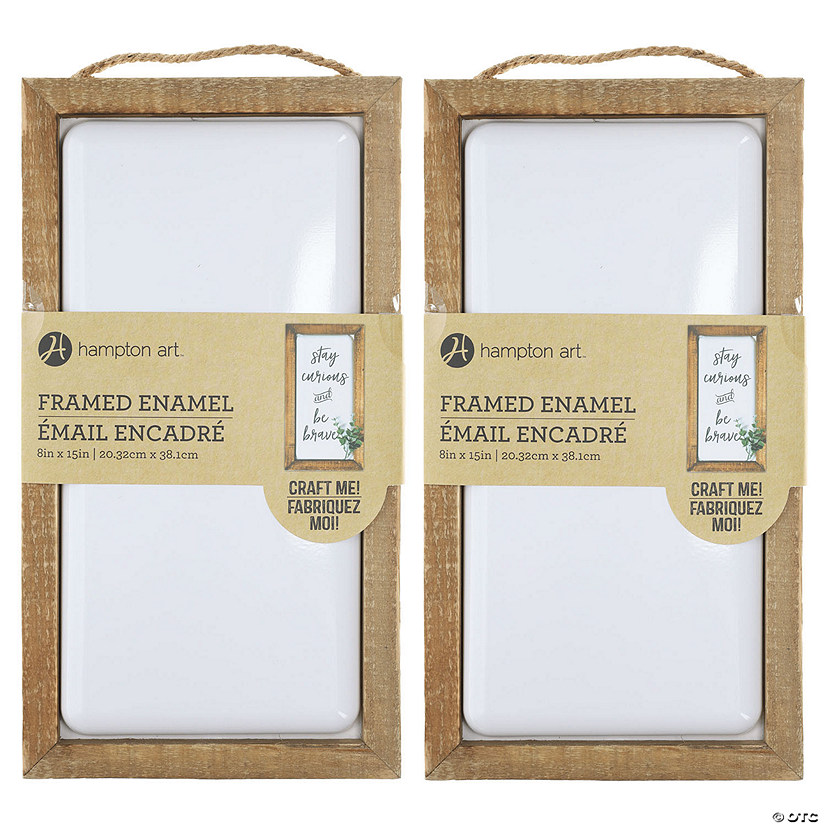 Hampton Art Framed Enamel Craft Me 8"x 15" White/Rustic 2pc Image