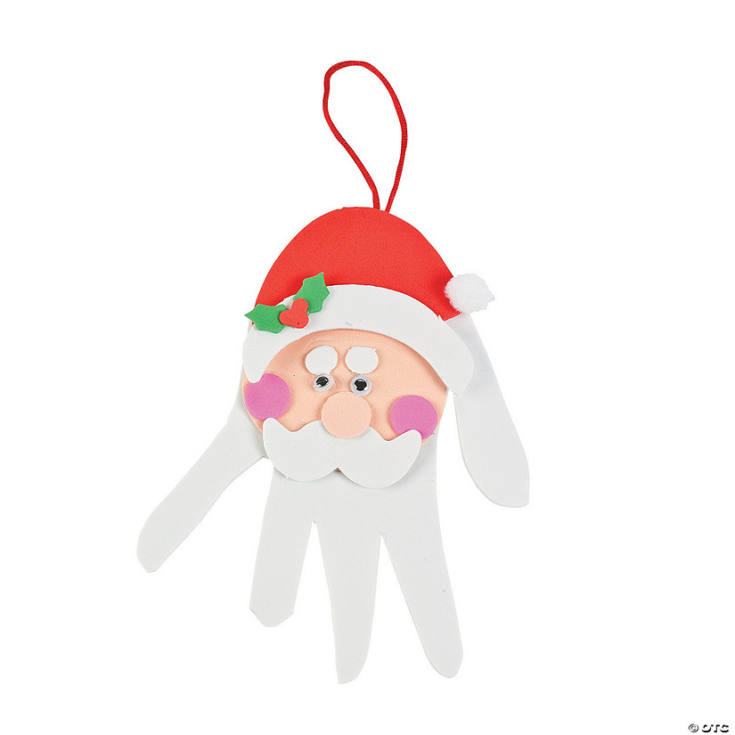 Handprint Santa Decorating Craft Kit - Makes 12 Image