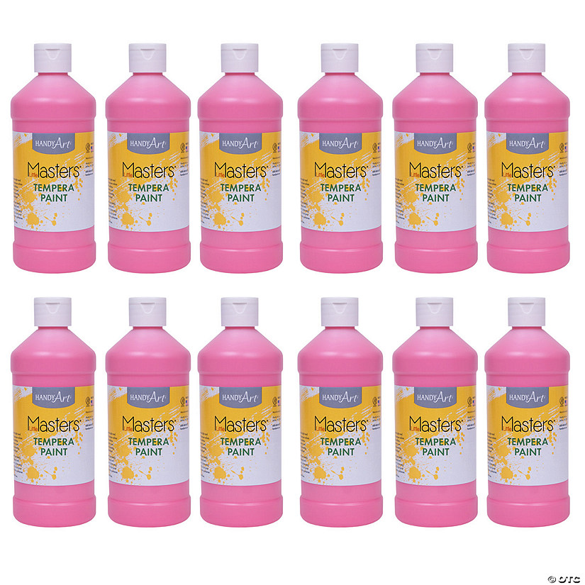 Handy Art Little Masters Tempera Paint, Pink, 16 oz., Pack of 12 Image