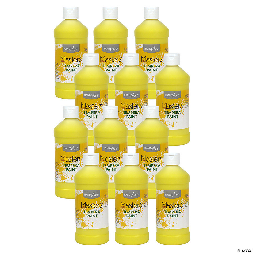 Handy Art Little Masters Tempera Paint, Yellow, 16 oz., Pack of 12 Image