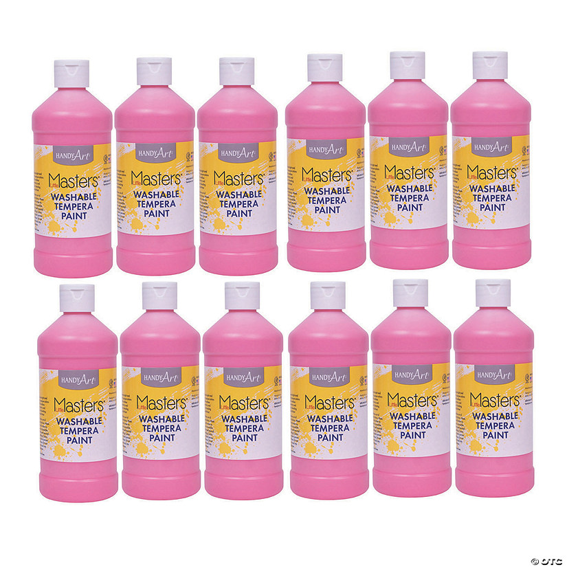 Handy Art&#174; Little Masters&#8482; Washable Tempera Paint, 16 oz, Pink, Pack of 12 Image