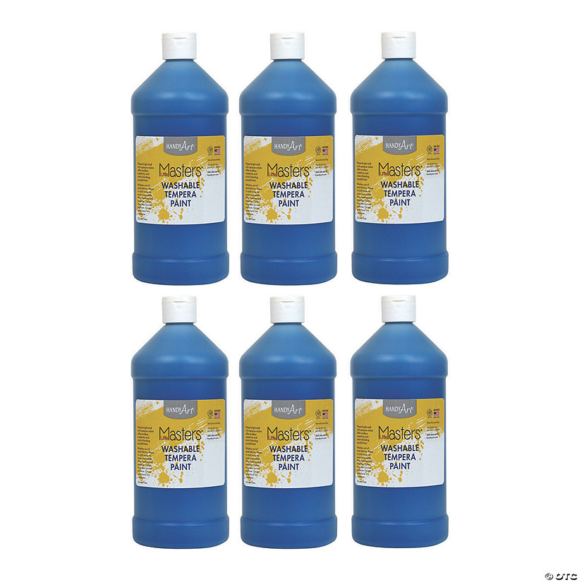 Handy Art&#174; Little Masters&#8482; Washable Tempera Paint, 32 oz, Blue, Pack of 6 Image