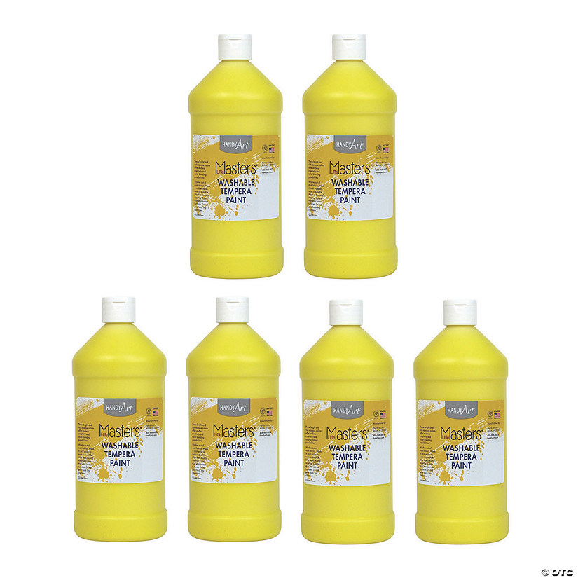 Handy Art&#174; Little Masters&#8482; Washable Tempera Paint, 32 oz, Yellow, Pack of 6 Image