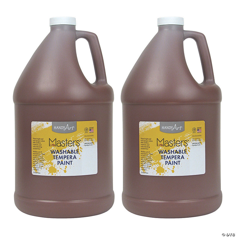 Handy Art&#174; Little Masters&#8482; Washable Tempera Paint, Gallon, Brown, Pack of 2 Image