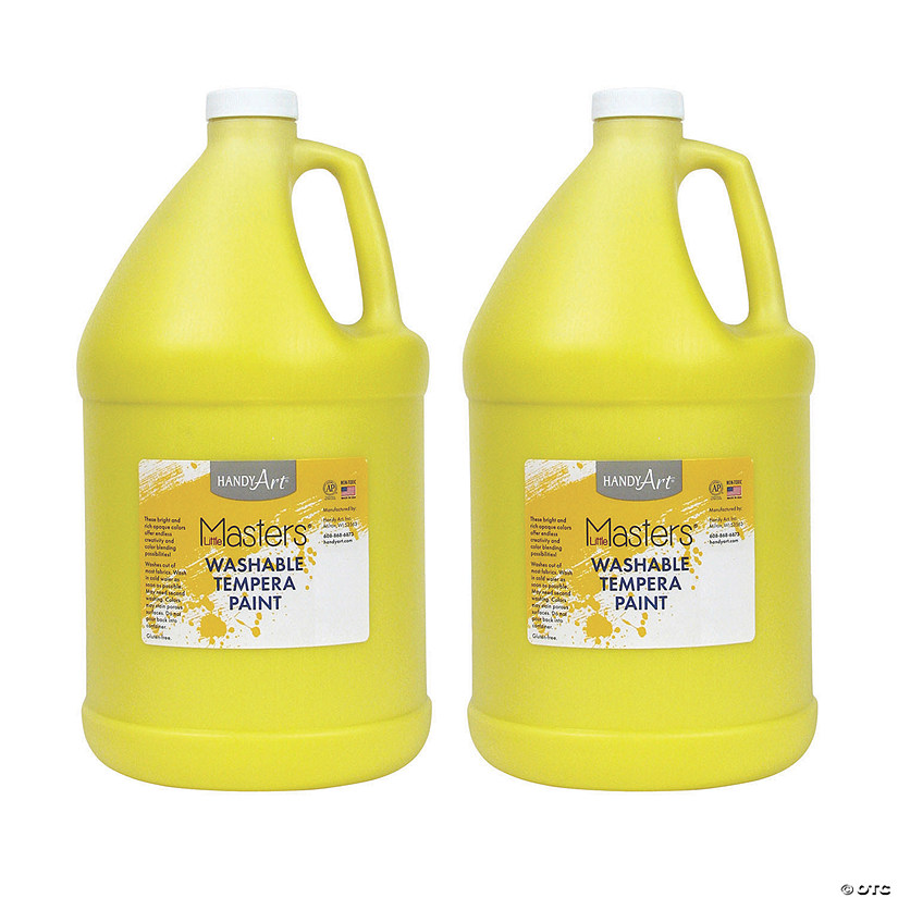 Handy Art&#174; Little Masters&#8482; Washable Tempera Paint, Gallon, Yellow, Pack of 2 Image