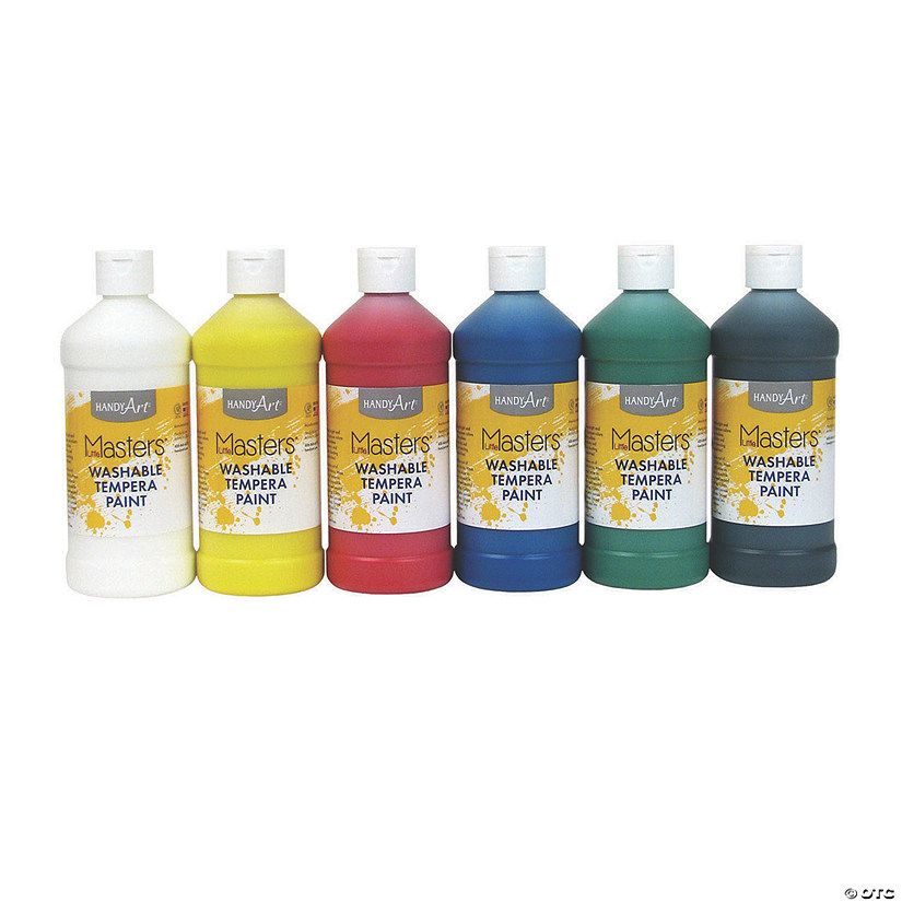 Handy Art&#174; Little Masters Washable Tempera Paint, Pint, 6-Color Set Image