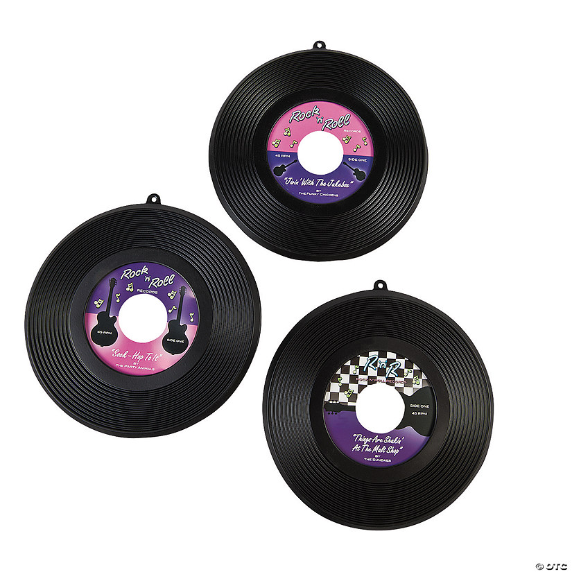 Hanging Record Decorations - 6 Pc. Image