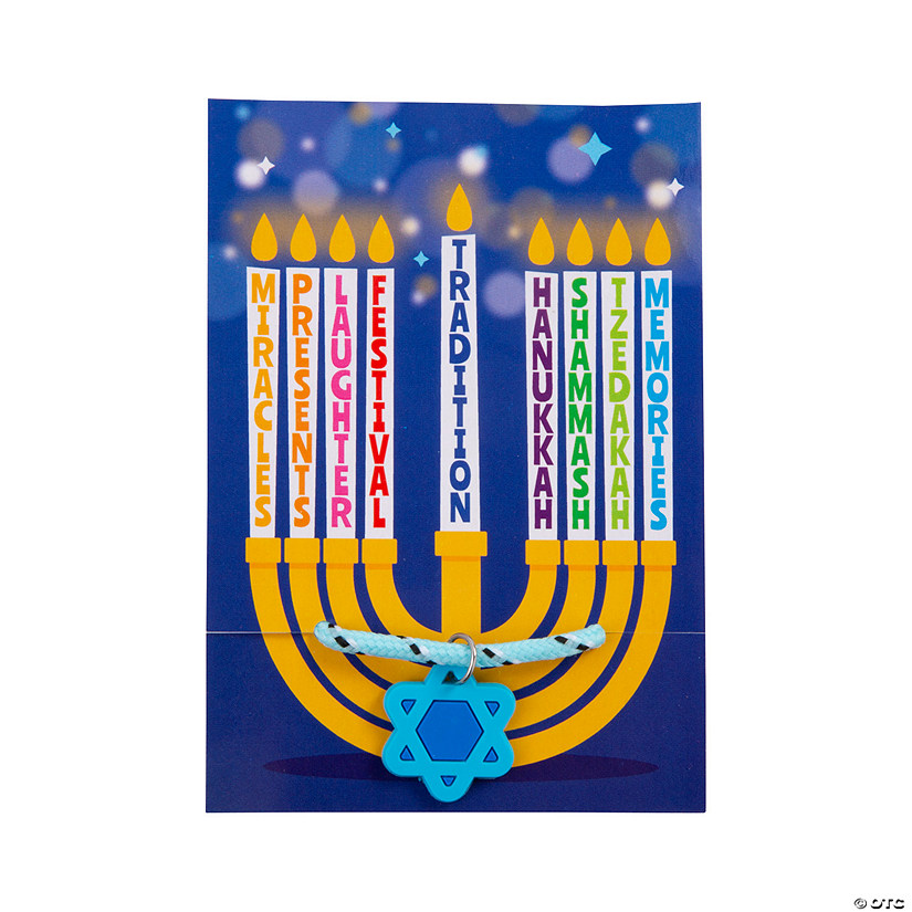 Hanukkah Bracelets with Card - 12 Pc. Image