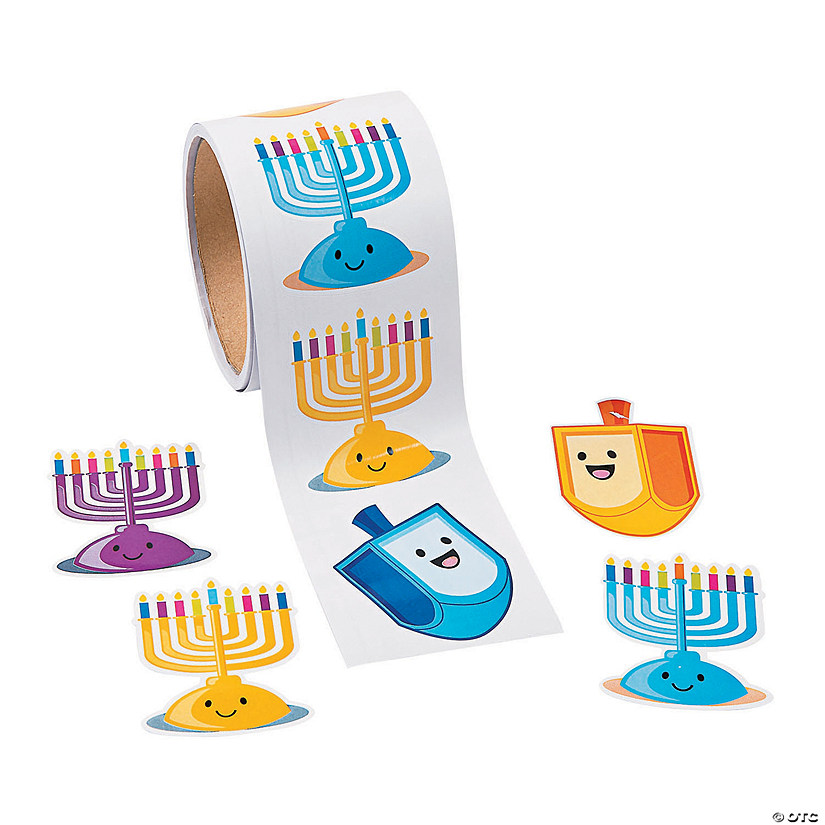 Hanukkah Candles Sticker Roll - 100 Pc. Image