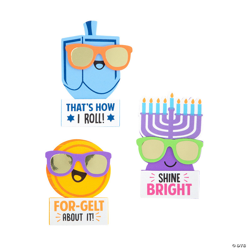 Hanukkah Characters with Glasses Magnet Craft Kit - Makes 12 Image