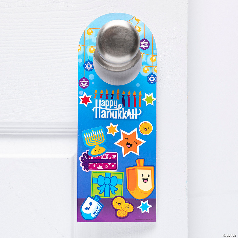 Hanukkah Doorknob Hanger Sticker Scenes - 12 Pc. Image