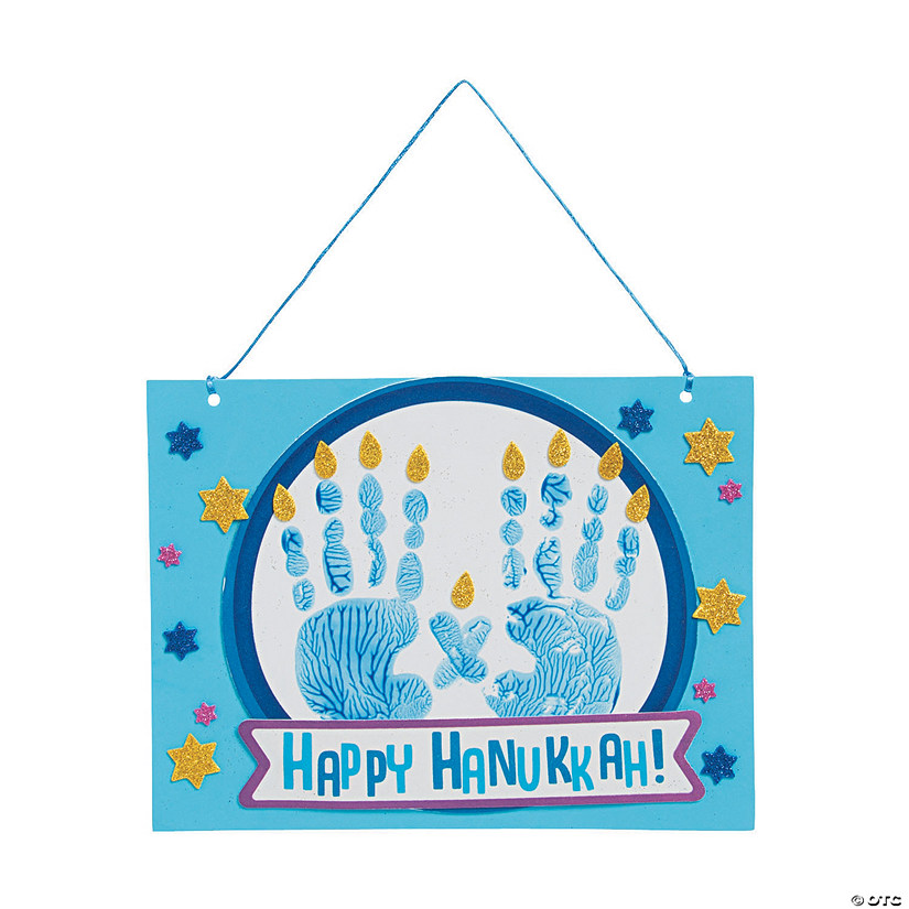 Hanukkah Handprint Sign Craft Kit - Makes 12 Image