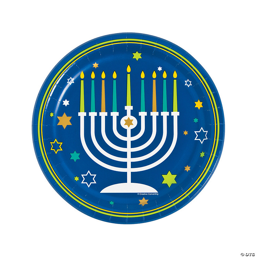 Hanukkah Icons Paper Dinner Plates 8 Ct. Discontinued