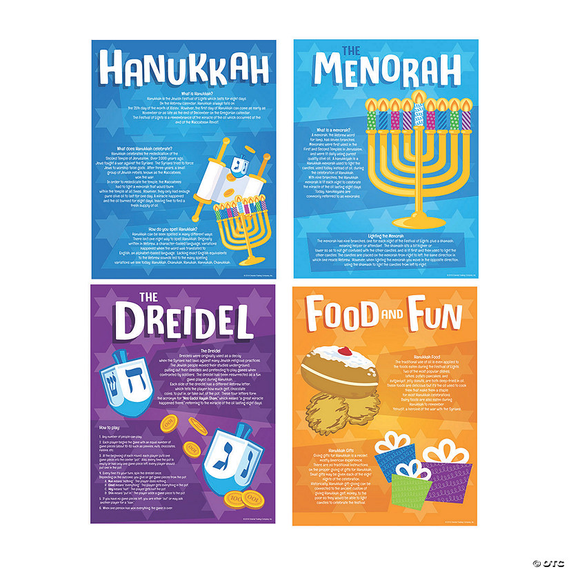 Hanukkah Poster Set - 4 Pc. Image