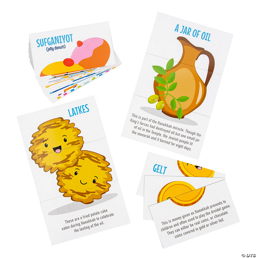 Hanukkah Puzzle Cards - 12 Puzzles Image