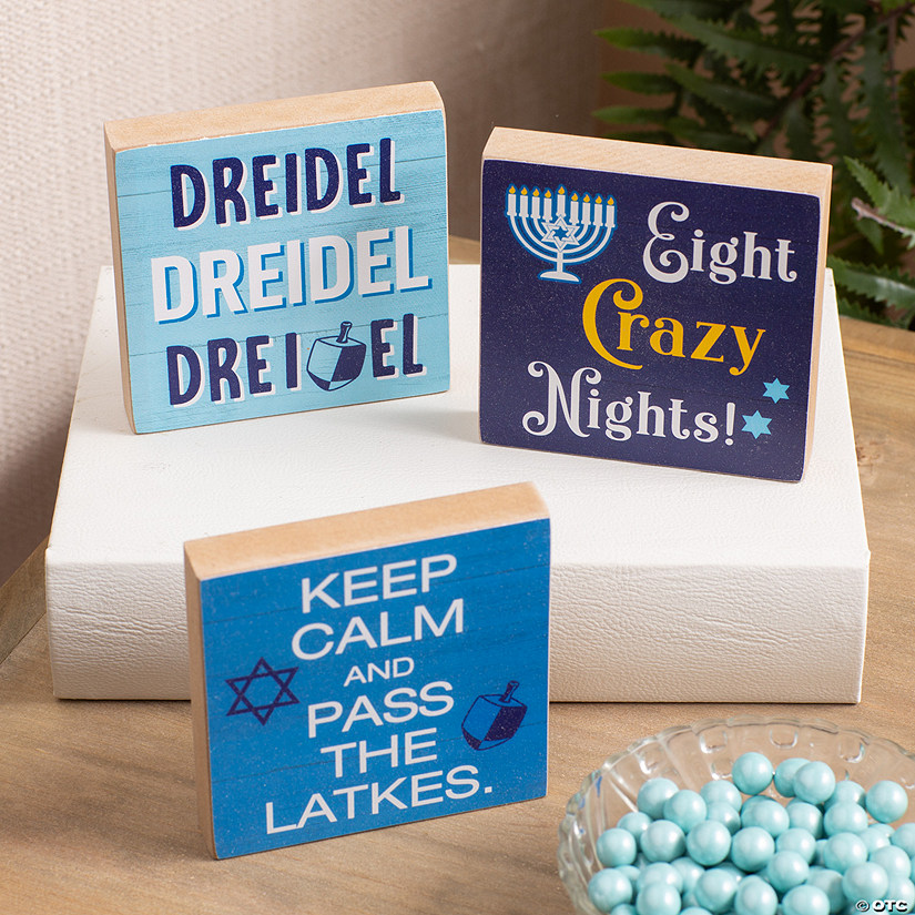 Hanukkah Tabletop Sign Set - 3 Pc. Image