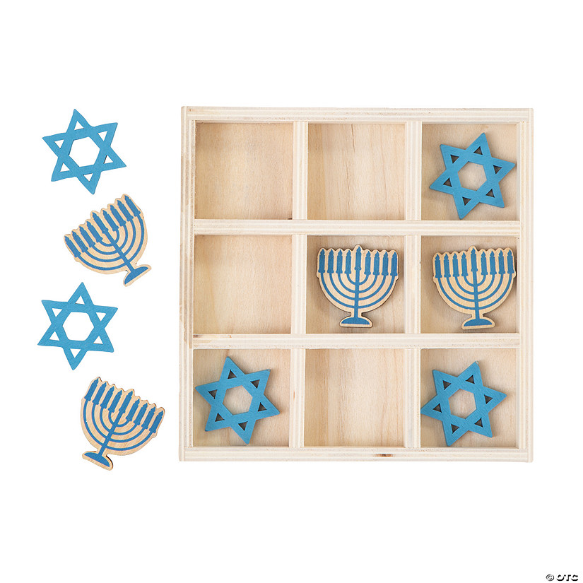Hanukkah Wooden Tic-Tac-Toe Game Image