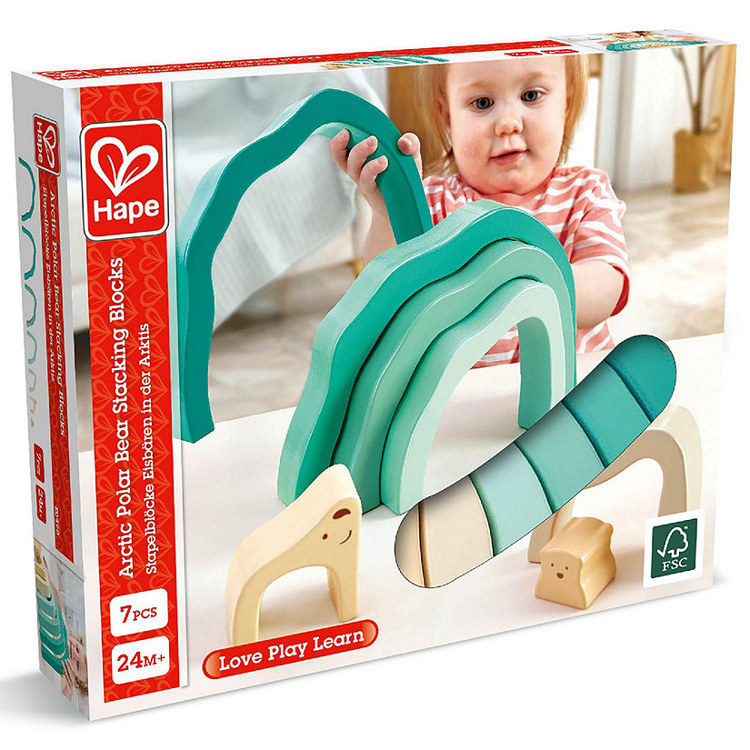 Hape: Arctic Polar Bear Stacking Blocks - Wooden Nesting Toy, 2+ Image