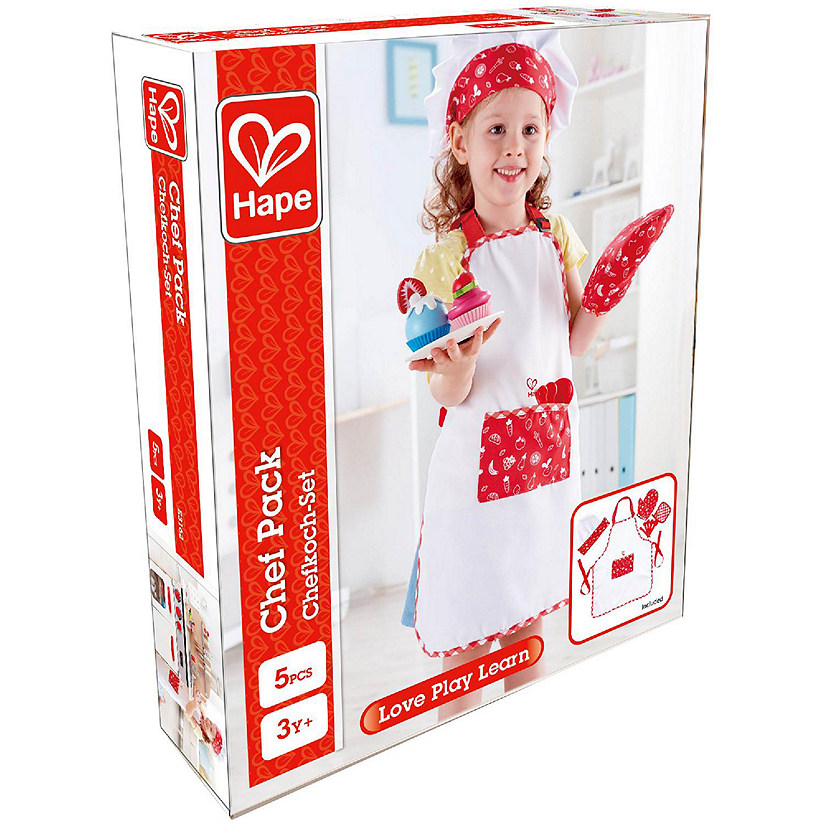 Hape: Chef Pack&amp;#160;- 5Pc Outfit Set, Red &amp; White, Ages 3+ Image