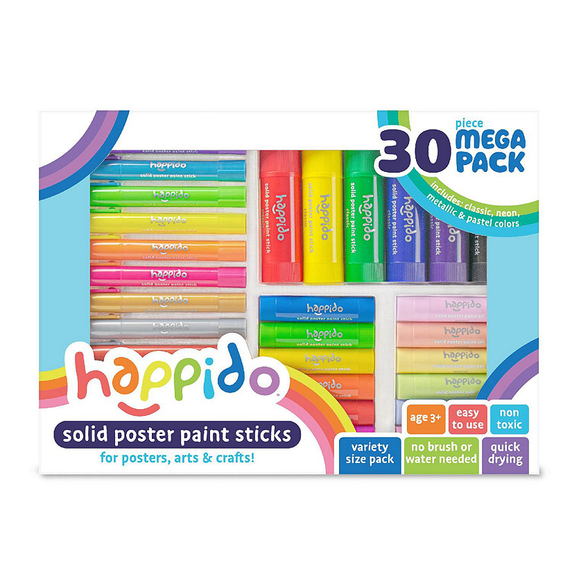 Happido Solid Poster Paint Sticks 30 PC Set