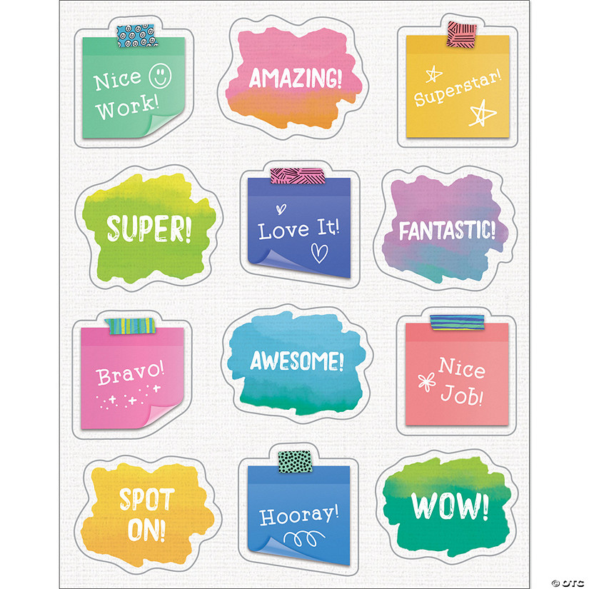 Happily Ever Elementary Creatively Inspired Doodle Motivators Shape Stickers, 72 Per Pack, 12 Packs Image