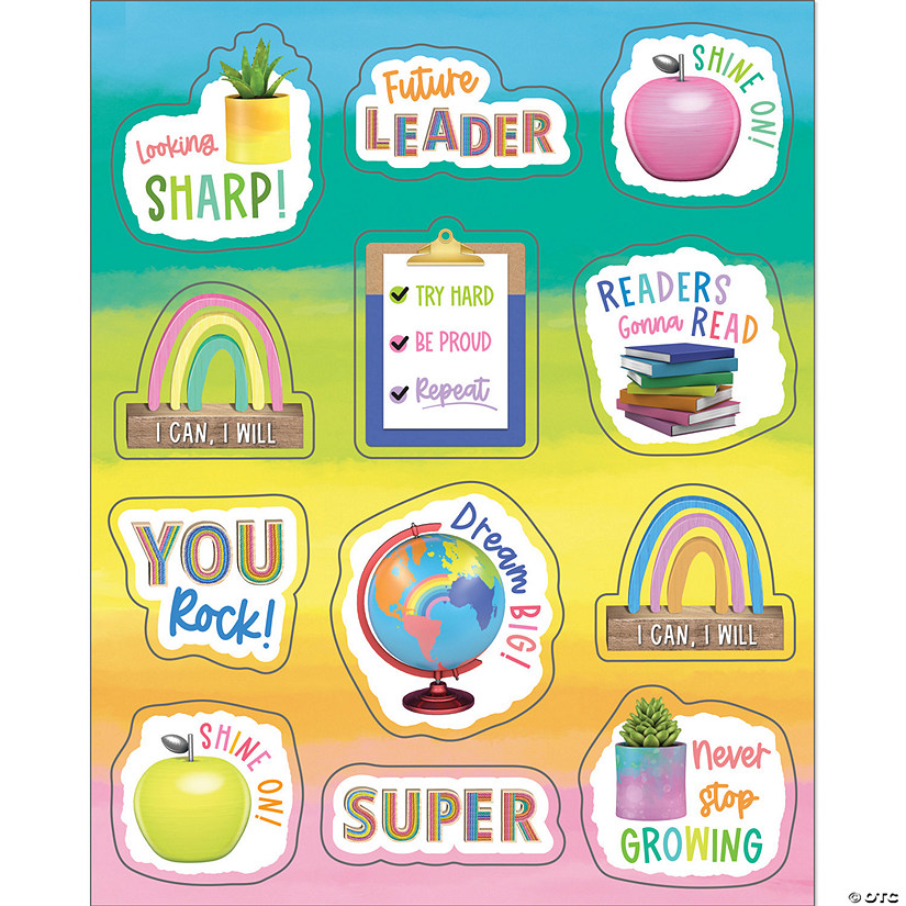 Happily Ever Elementary Creatively Inspired Motivators Shape Stickers, 72 Per Pack, 12 Packs Image