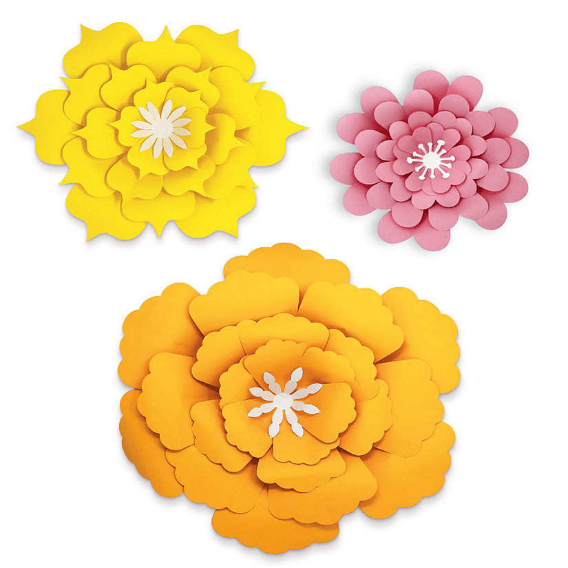 Happily Ever Elementary Creatively Inspired Orange, Yellow, Pink Flowers Dimensional Accent Image