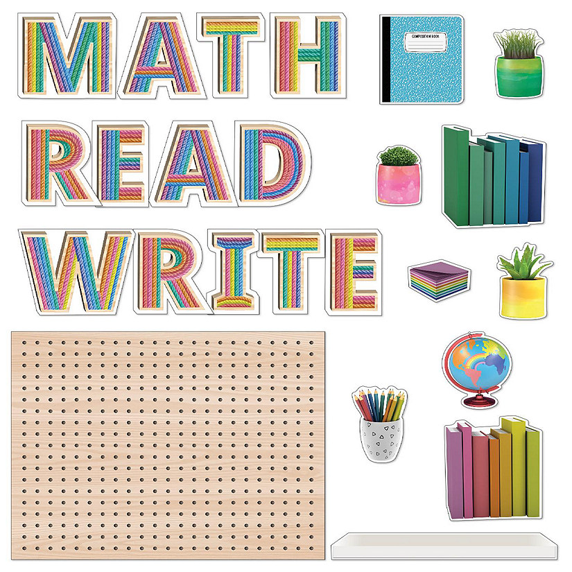 Happily Ever Elementary Creatively Inspired Subject Pegboards Bulletin Board Set Image