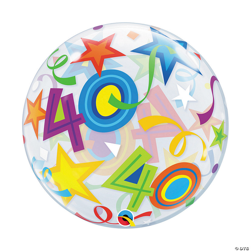 Happy 40th Birthday 22" Bubble Balloon Image
