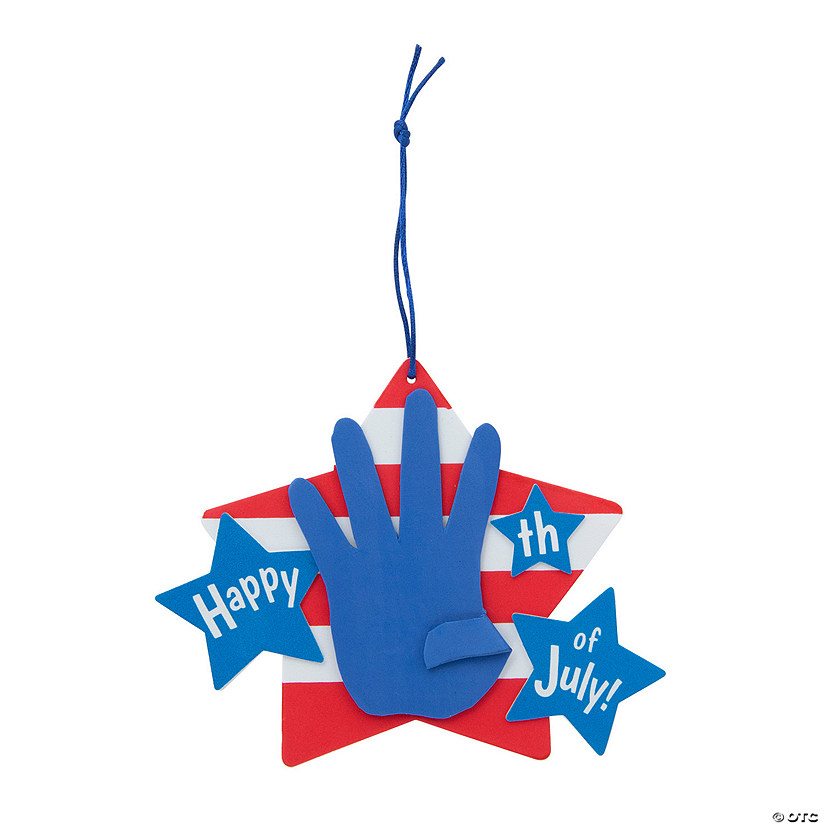 Happy 4th of July Handprint Sign Craft Kit  - Makes 12 Image