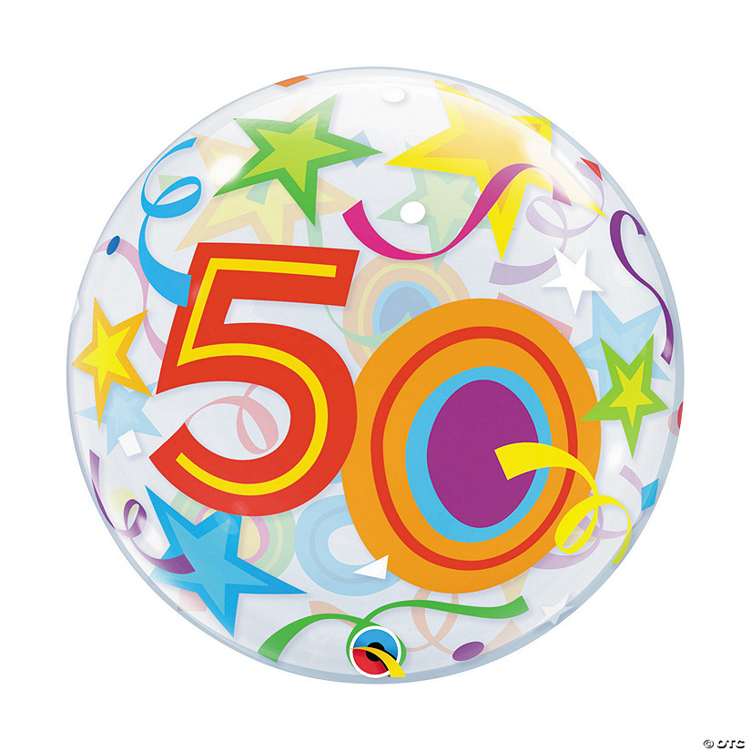 Happy 50th Birthday 22" Bubble Balloon Image