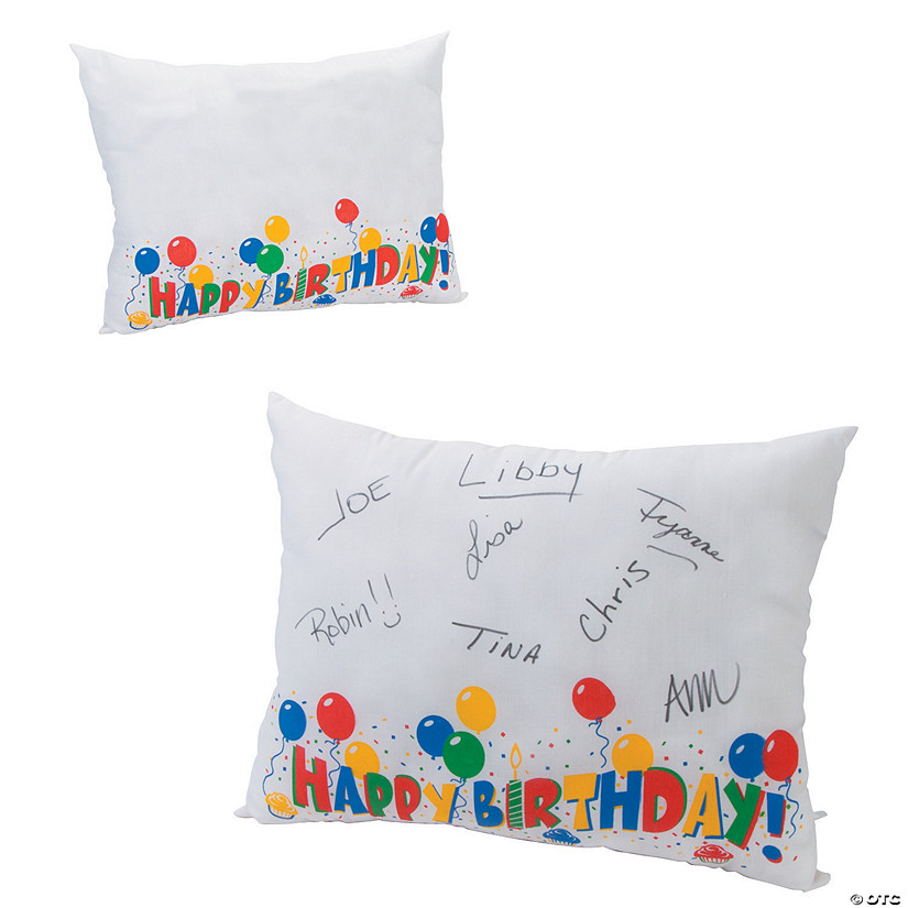 Happy Birthday Autograph Pillow Image