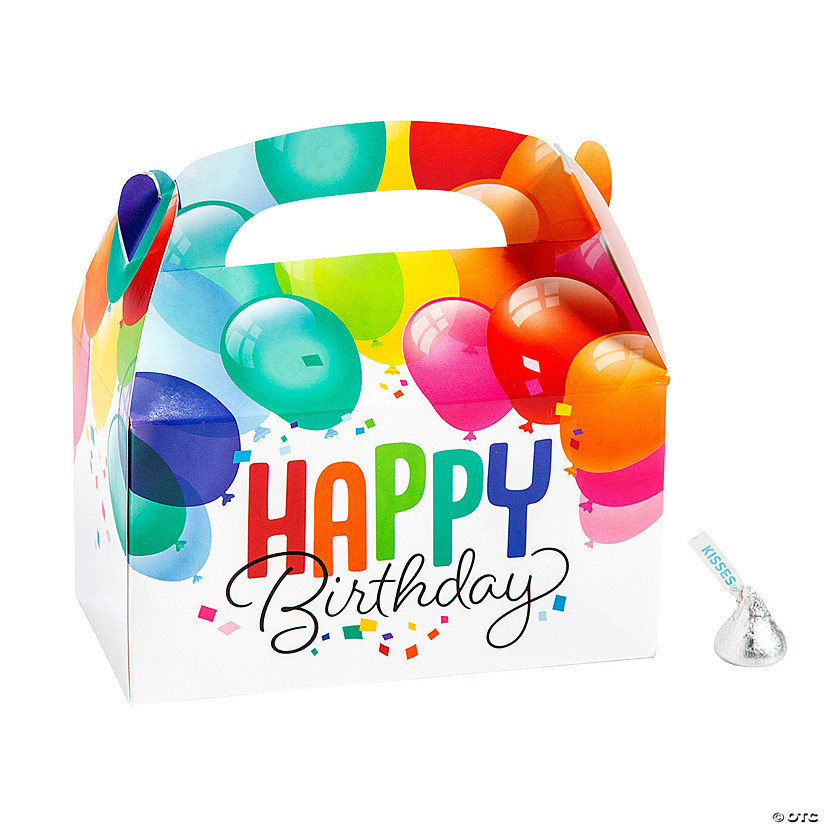 Happy Birthday Balloon Party Favor Boxes - 12 Pc. Image