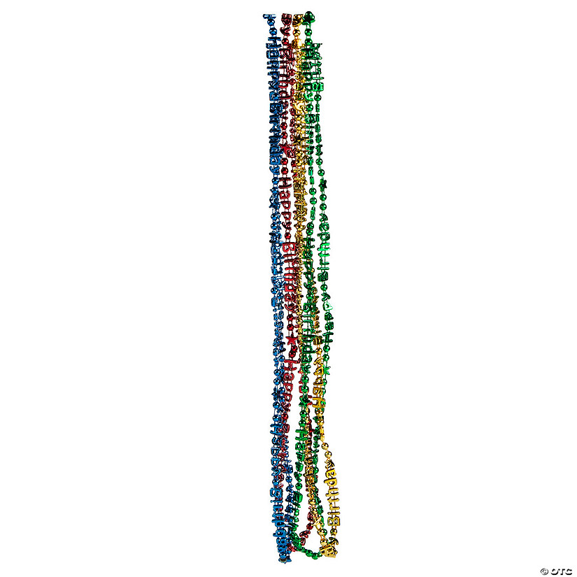 Happy Birthday Beaded Necklaces - 4 Pc. Image