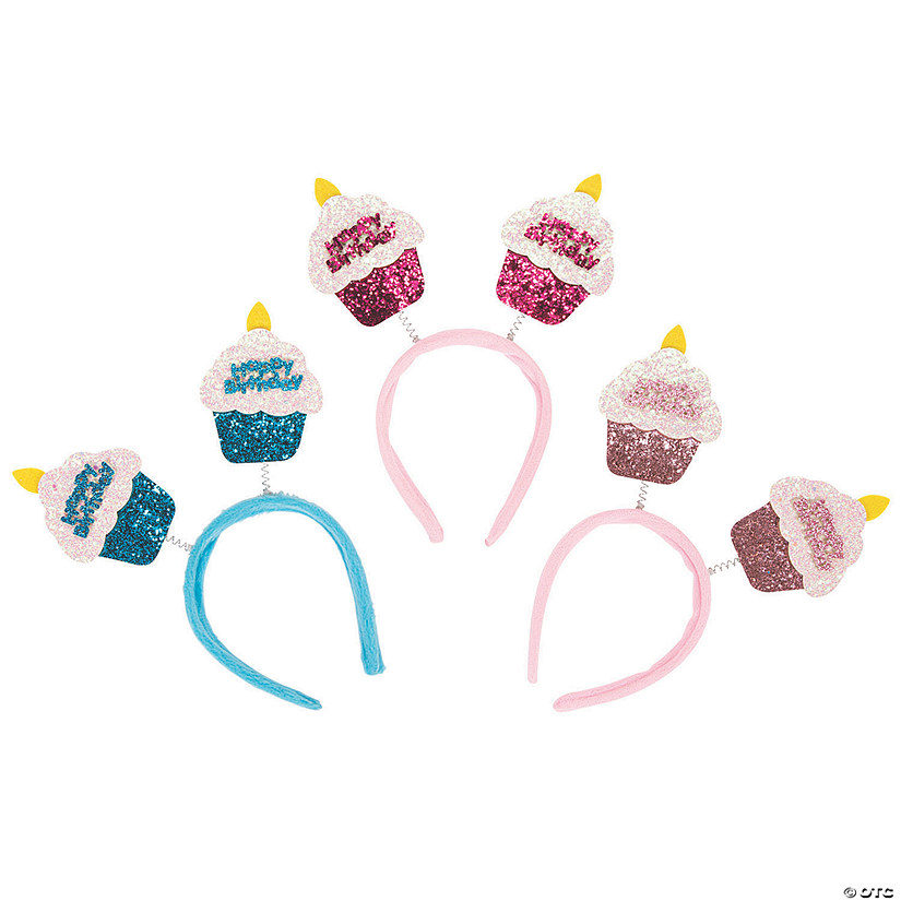 Happy Birthday Cupcake Head Boppers - 6 Pc. Image