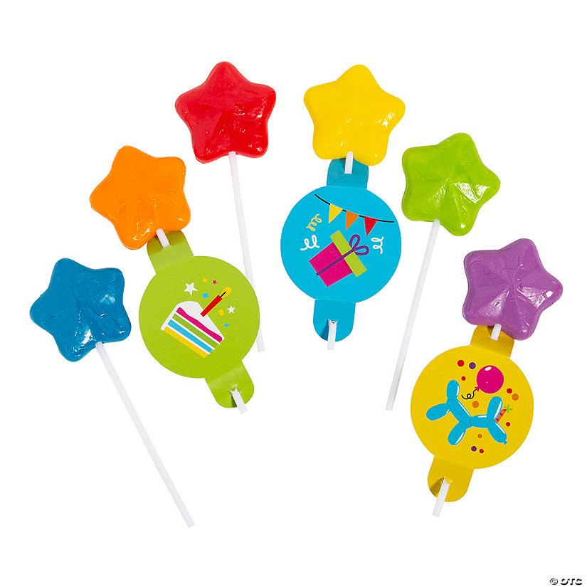 Happy Birthday Lollipop Handouts for 12 Image