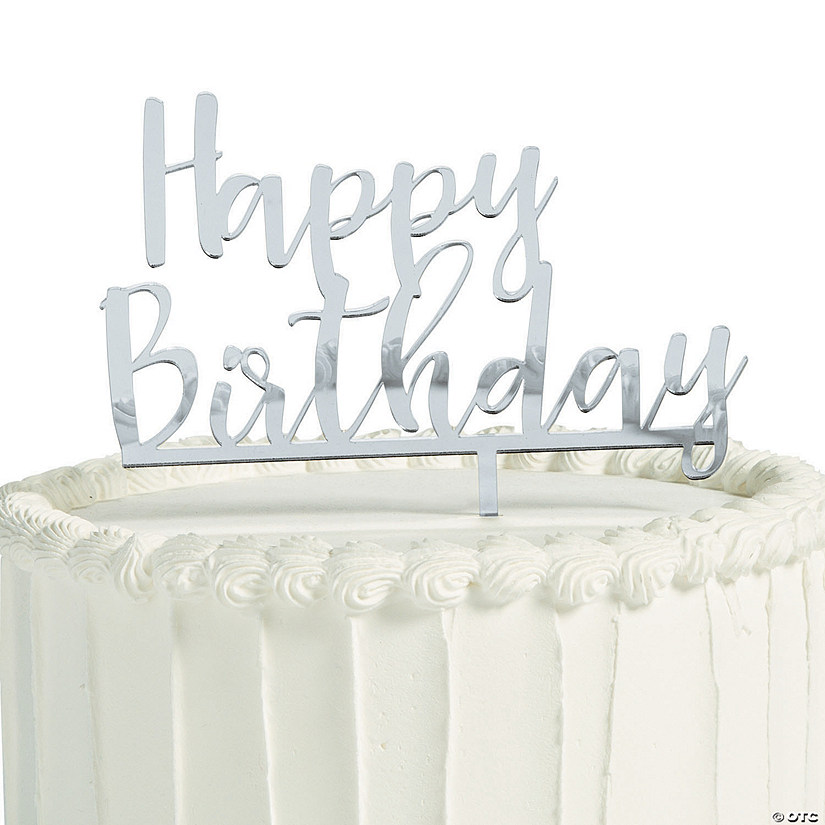 Happy Birthday Mirror Cake Topper - Discontinued