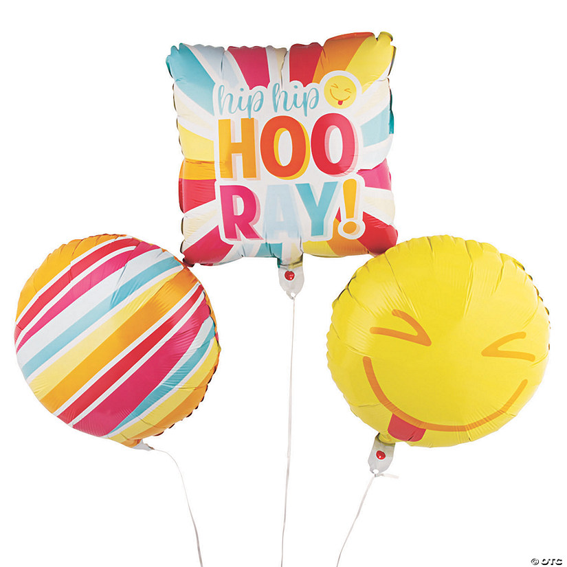 Happy Day 18" Mylar Balloons - 3 Pc. Image