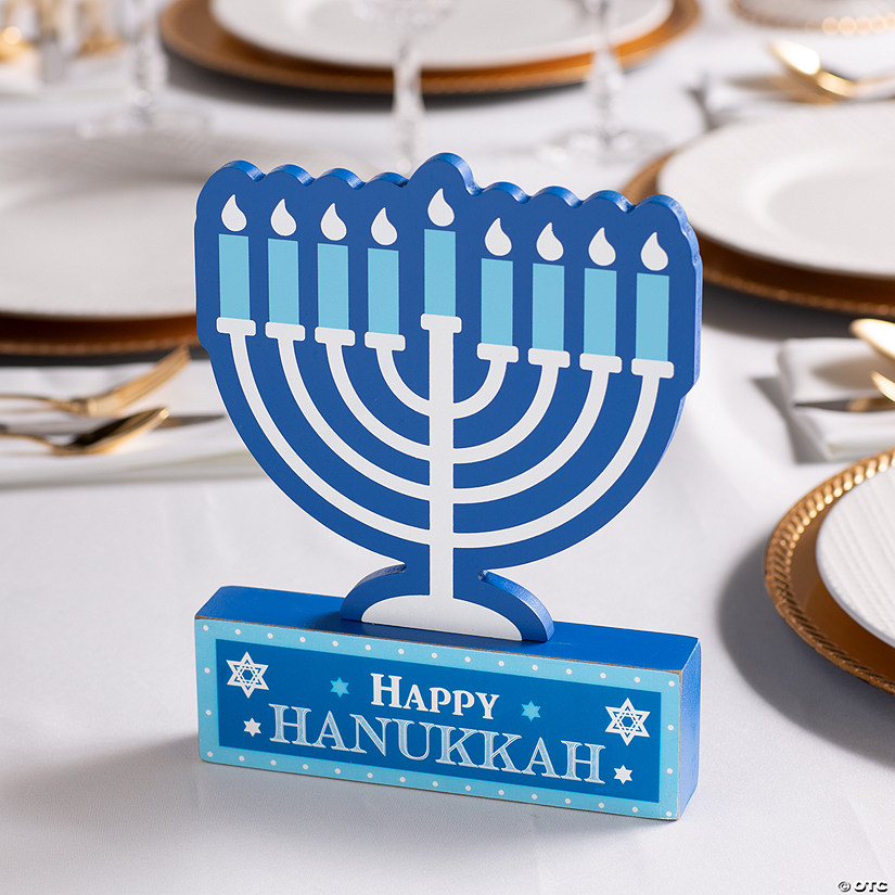Happy Hanukkah Menorah Tabletop Sign Image